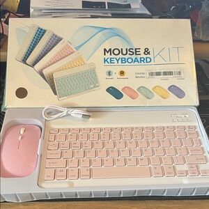 Pink Wireless Keyboard and Mouse Kit